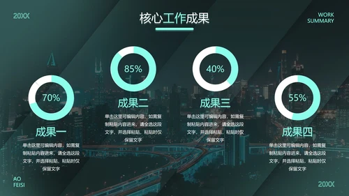高级渐变弥散工作年终总结PPT模板