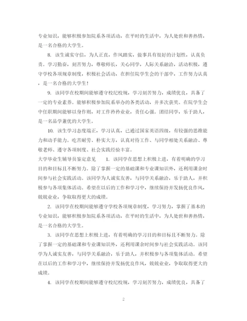 精编之大学毕业生辅导员鉴定建议范文.docx