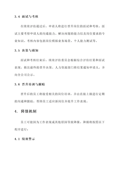 公司晋升降级机制方案