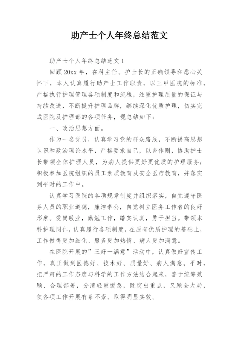 助产士个人年终总结范文.docx