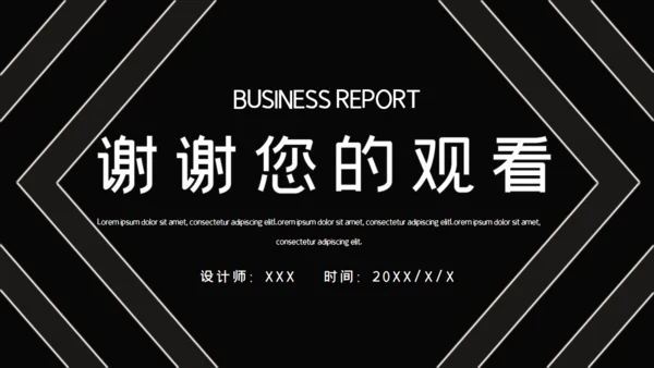 黑色简约时尚工作汇报通用PPT模板