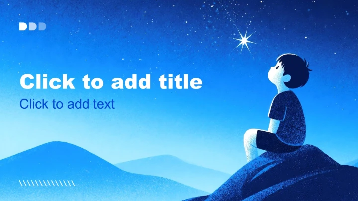 蓝色插画风大学生就业发展报告PPT主题模板