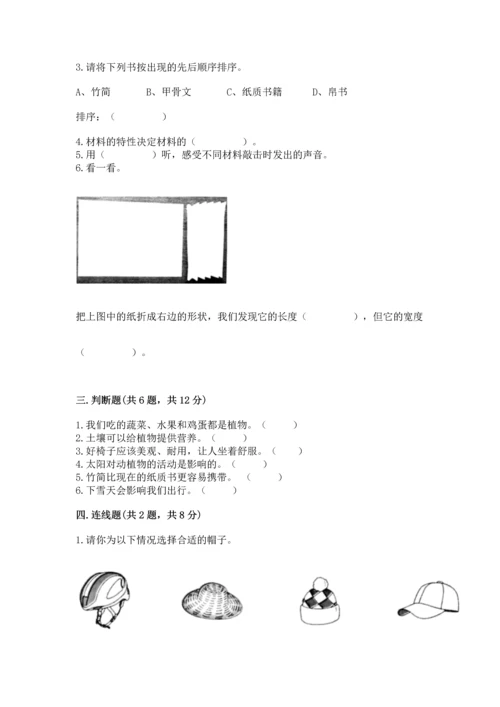 教科版二年级上册科学期末测试卷及参考答案【培优b卷】.docx