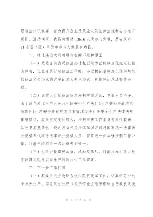 应急管理局依法治县改革工作总结.docx