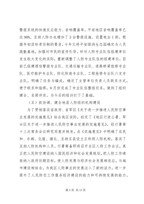 地区人防办公室年度工作情况汇报材料 (2).docx