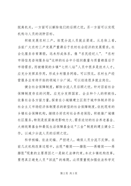 乡镇机构改制人员分流方案.docx