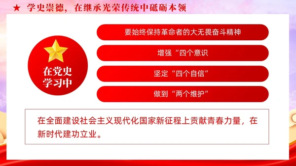 以党的百年奋斗史砥砺青年奋进之志党课课件PPT党建