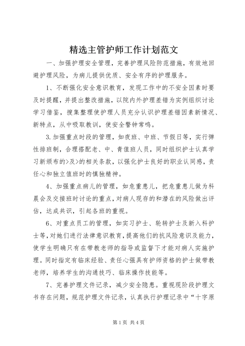 精选主管护师工作计划范文.docx