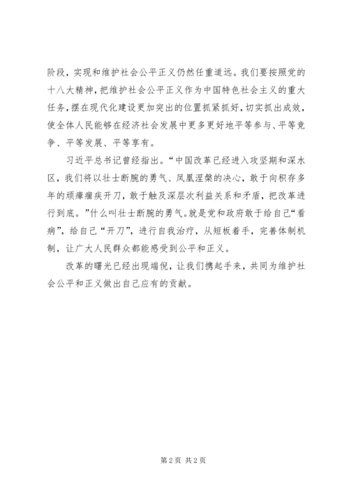 维护社会公平正义观后感.docx