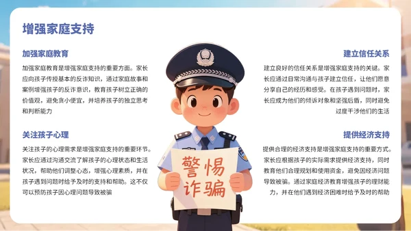蓝色卡通风反诈知识宣传PPT