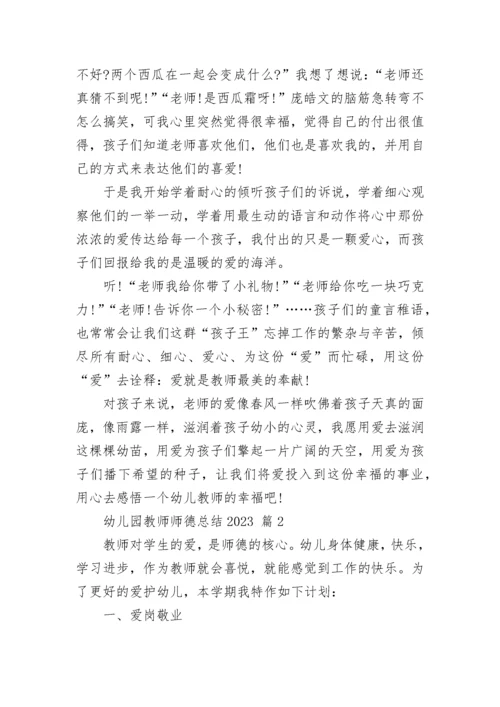 幼儿园教师师德总结2023.docx