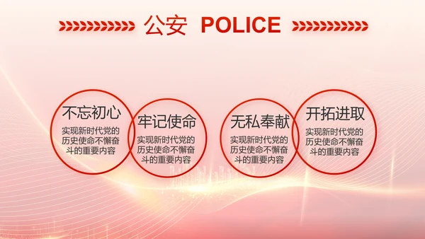 红色公安警察工作总结新年计划PPT