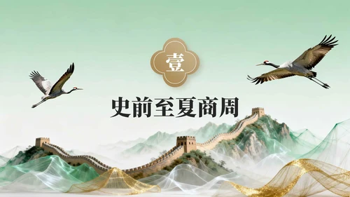 绿色中国风国庆历史课堂专题讲座PPT模板