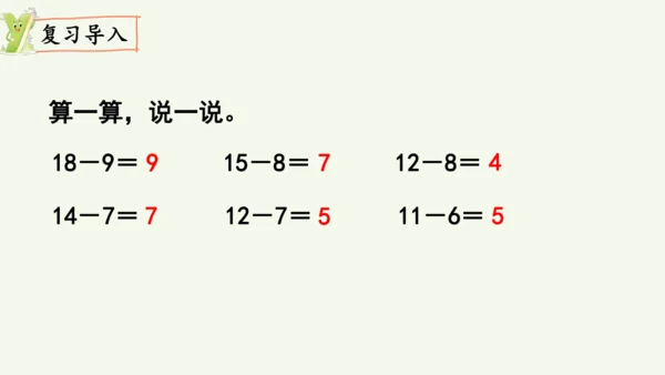 2.4  十几减5、4、3、2（课件）2024-2025学年人教版一年级数学下册（15页PPT）