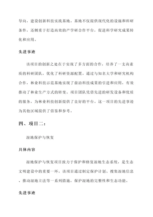 林业局项目先进事迹
