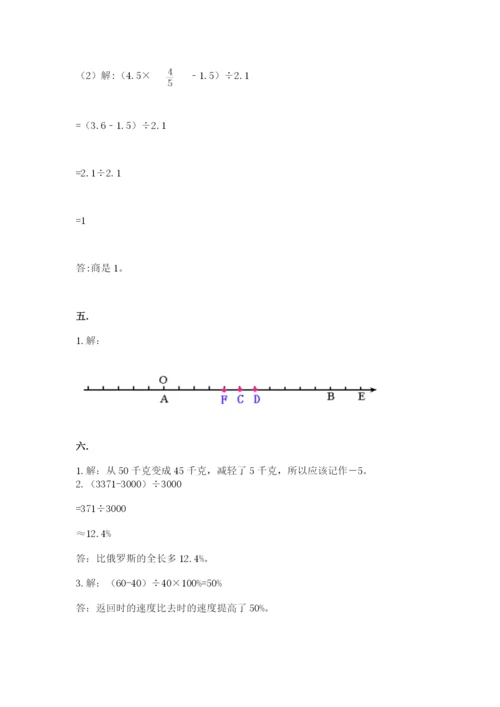 河南省平顶山市六年级下册数学期末测试卷精品（巩固）.docx