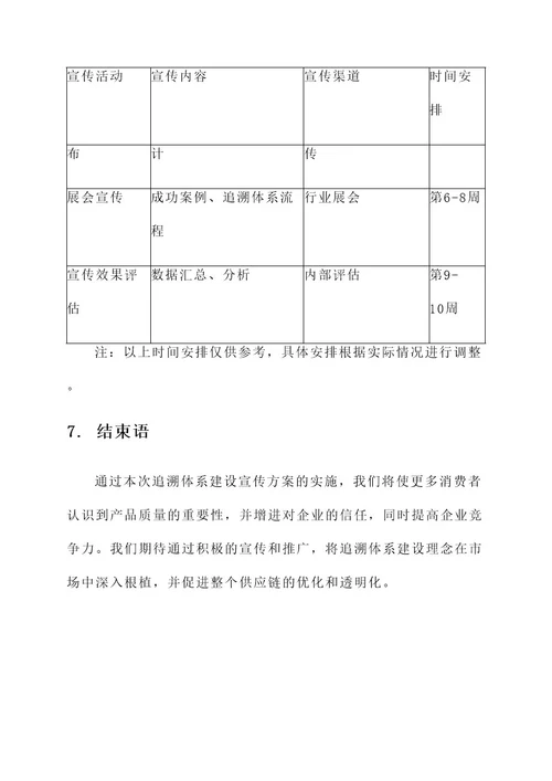 追溯体系建设宣传方案