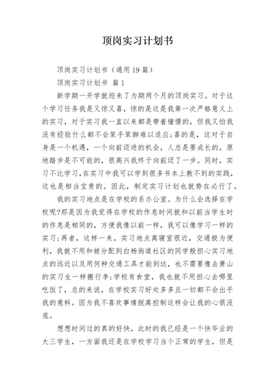 顶岗实习计划书.docx