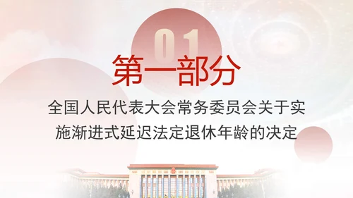 全国人大常委会关于实施渐进式延迟法定退休年龄的决定专题党课PPT