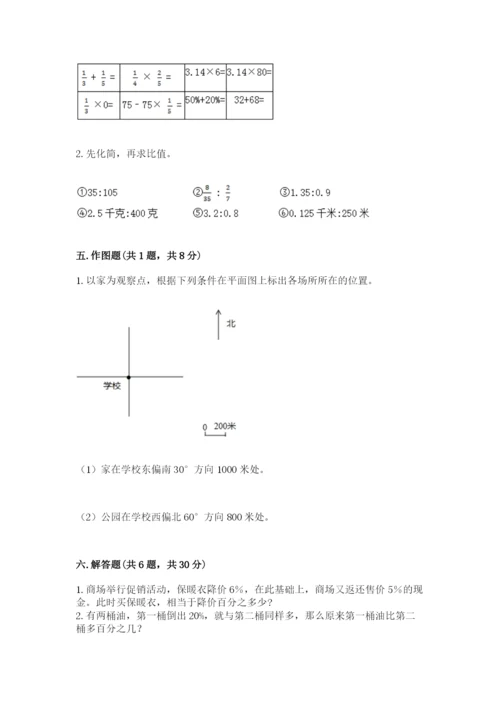 小学数学六年级上册期末模拟卷及参考答案（黄金题型）.docx