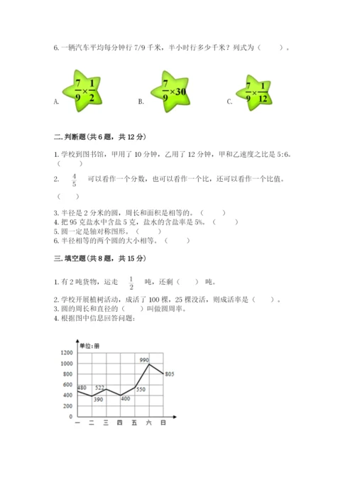 小学六年级数学上册期末考试卷及下载答案.docx