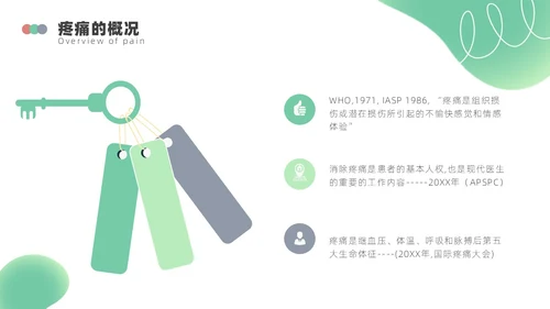 浅绿色简约围手术期疼痛管理ppt模板