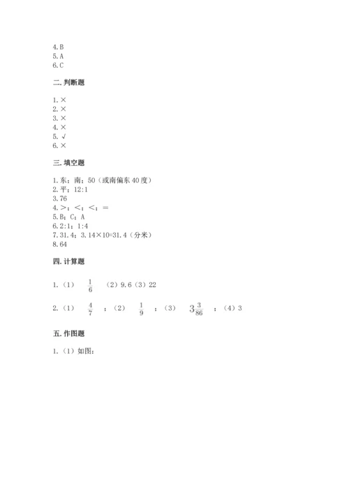 人教版六年级上册数学期末测试卷附答案（预热题）.docx