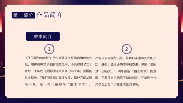 了不起的盖茨比小说赏析PPT课件读书分享