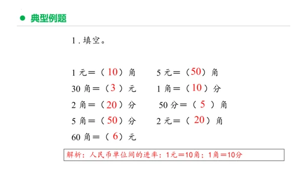 专题五：认识人民币复习课件(共24张PPT)一年级数学下学期期末核心考点集训（人教版）