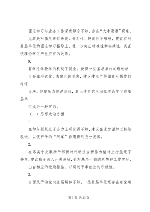 对党委班子成员的意见和建议(5方面100条).docx