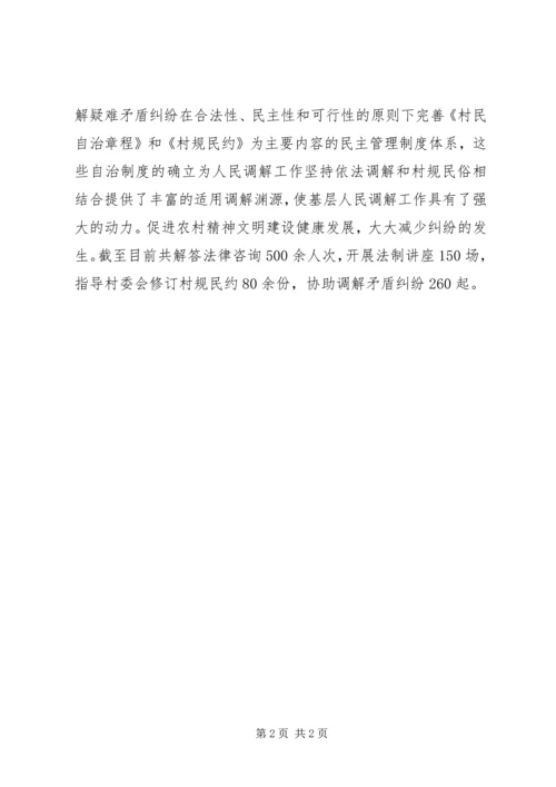 人民调解工作某年工作总结.docx