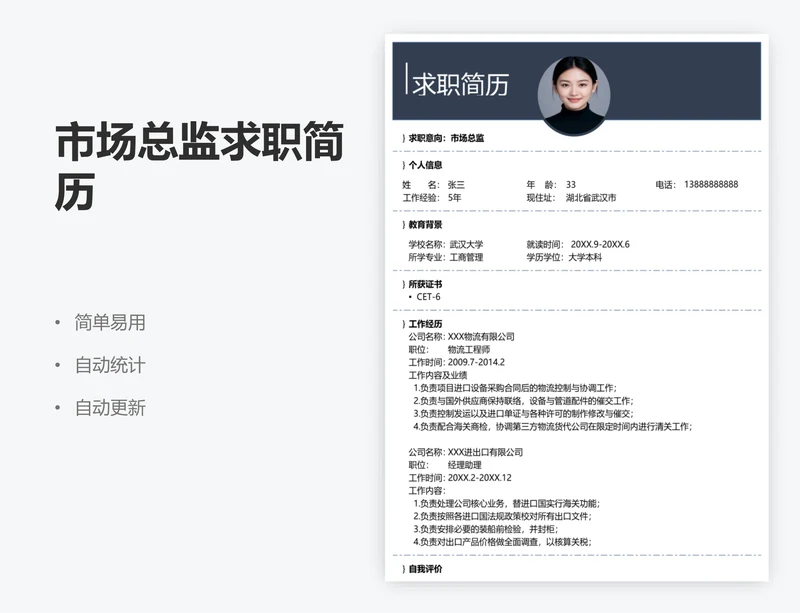 市场总监求职简历