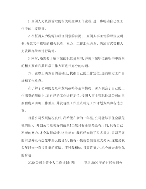 精编之公司主管个人工作计划模板五篇.docx