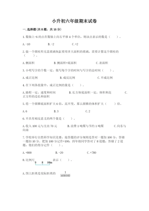 小升初六年级期末试卷（能力提升）word版.docx