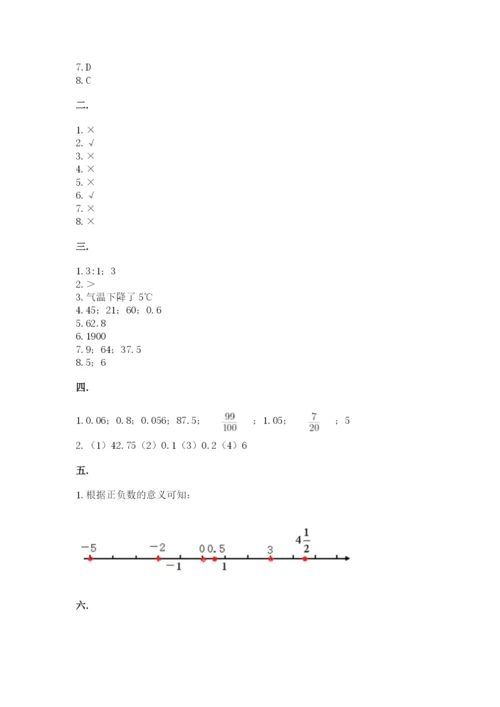 小学六年级升初中模拟试卷【夺分金卷】.docx