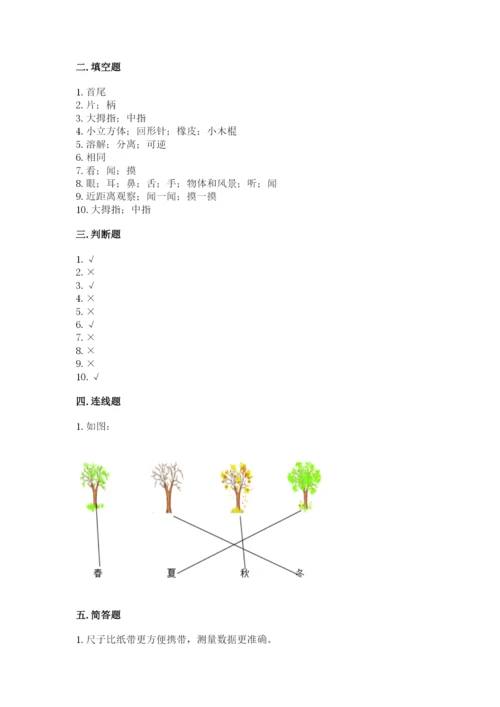 教科版一年级上册科学期末测试卷精品【基础题】.docx