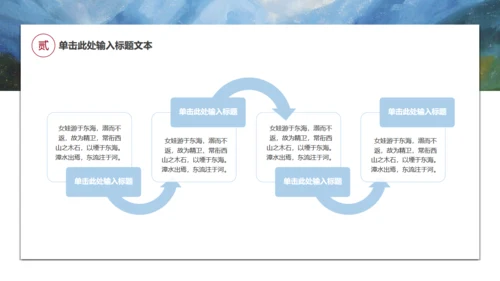 唯美山水画语文文学作品通用PPT课件模板