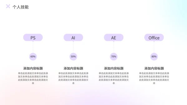 IOS渐变风毕业生求职个人简历通用PPT模板