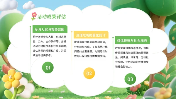 黄绿色卡通风世界清洁地球日环保宣传活动PPT模板
