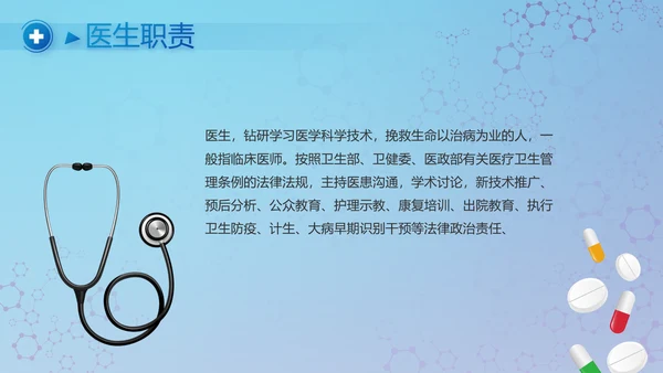 蓝色医疗工作总结汇报动态PPT