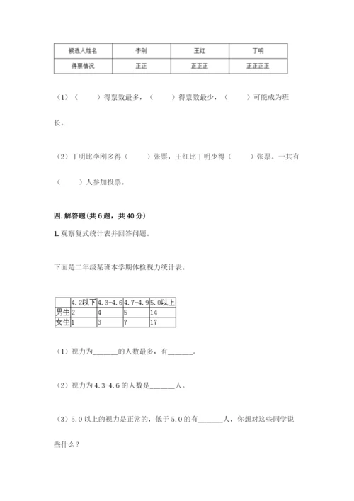 人教版二年级下册数学第一单元-数据收集整理-测试卷(基础题).docx