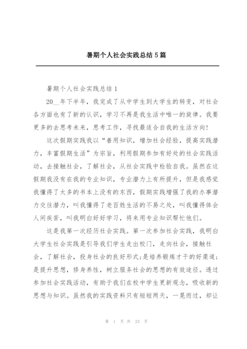 暑期个人社会实践总结5篇.docx