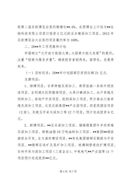 招商引资工作总结及工作计划.docx