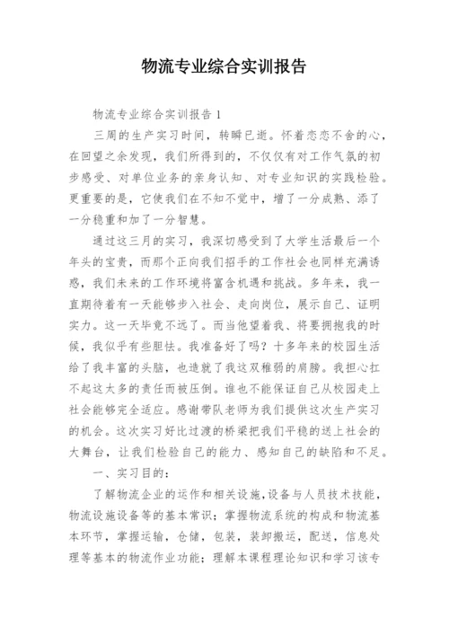 物流专业综合实训报告.docx