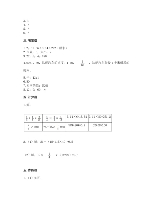 小学数学六年级上册期末测试卷附参考答案（模拟题）.docx