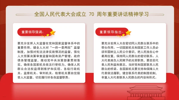全国人民代表大会成立70周年重要讲话精神学习PPT课件