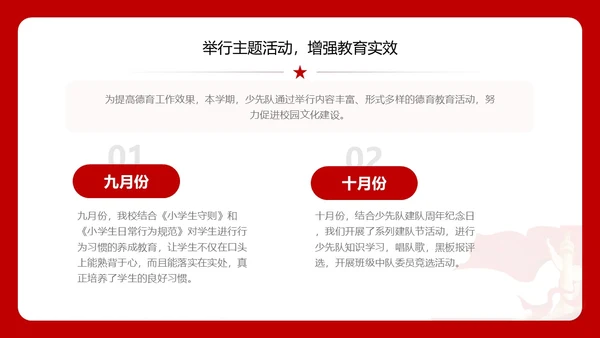红色简约少先队工作汇报总结ppt建队日