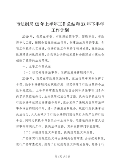 市法制局XX年上半年工作总结和XX年下半年工作计划 (2).docx