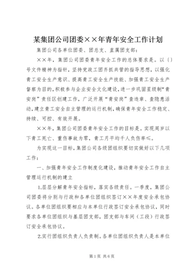 某集团公司团委××年青年安全工作计划.docx