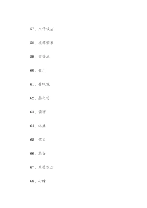 饭店名字大全 饭店名字大全集图片(精选194个).docx